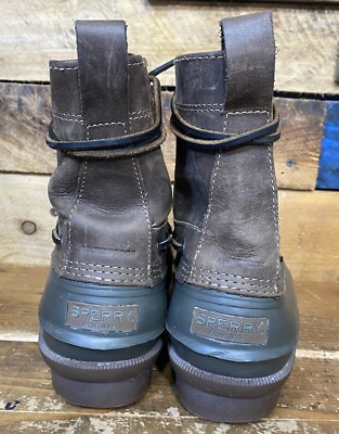 Sperry Men’s Size 8.5 M Duck Boots Leather Rubber Lace Up Waterproof STS13460 Sperry Men main image 2