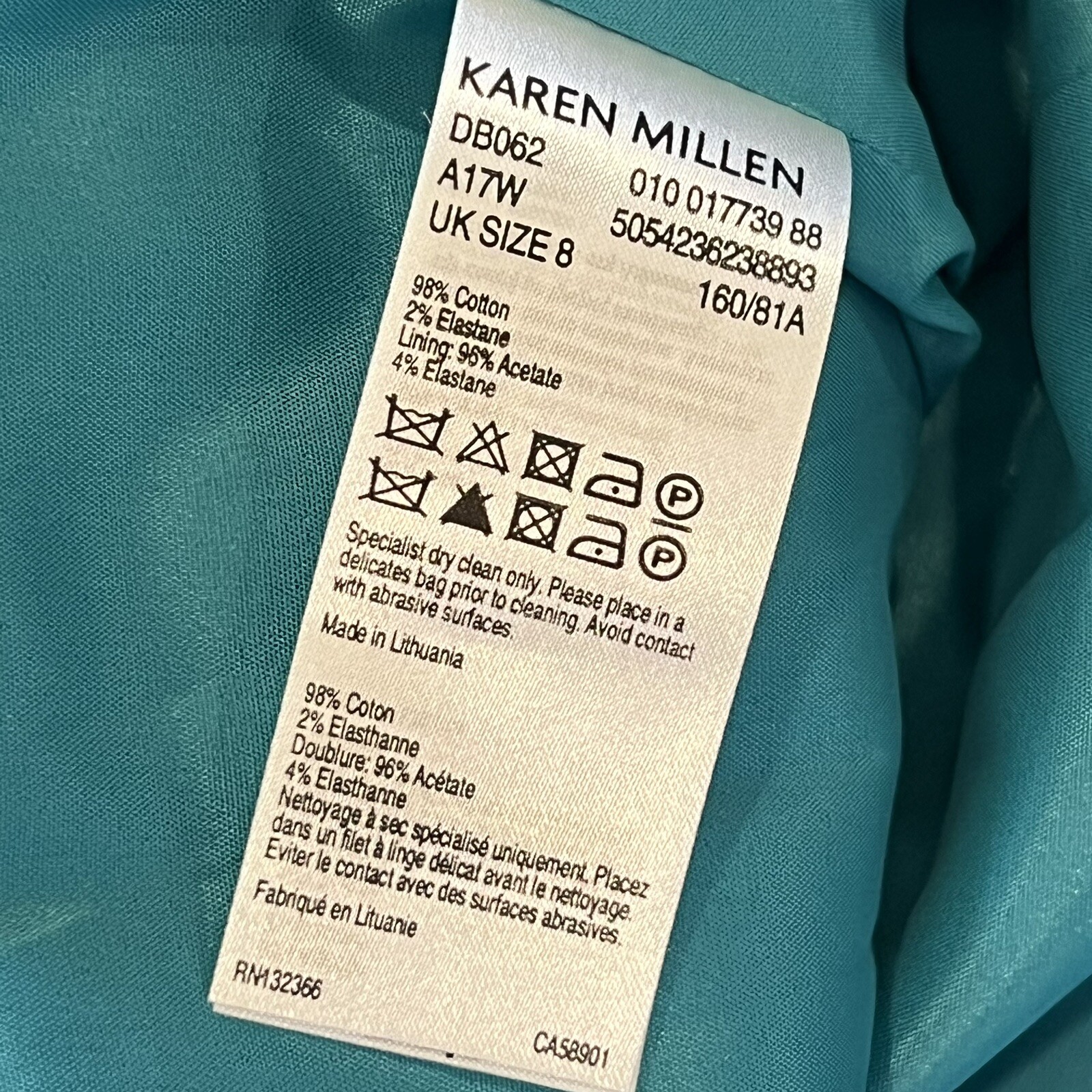 Karen Millen Teal Off-The-Shoulder A-Line Dress US4 NWT image 7