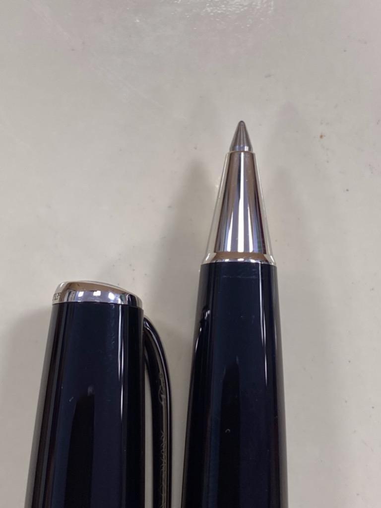 MONTBLANC GENERATION ROLLER BALL PLATINUM 7386 BLACK INK PEN-USED