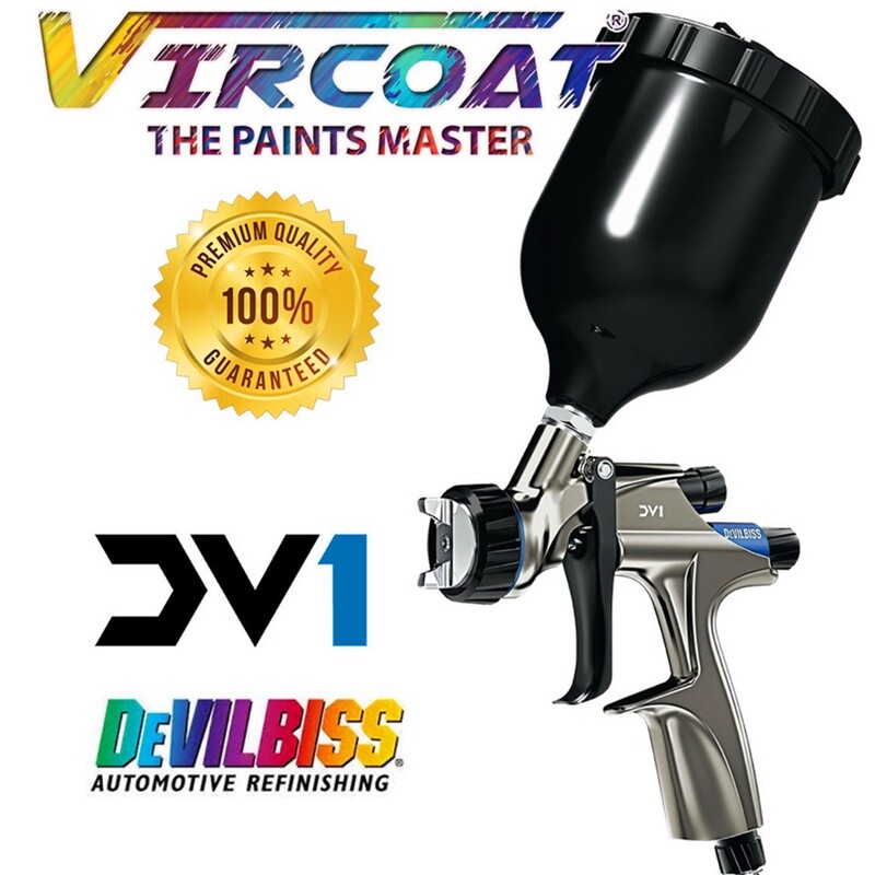 DeVilbiss Spray Gun DV1 avec DV1B PLUS HVLPPLUS1.3 Basecoat Paint