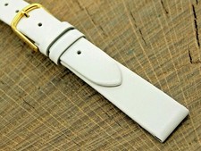 Vintage Hadley Roma White Calfskin w Gold Tone Buckle 14mm NOS Unused Watch Band