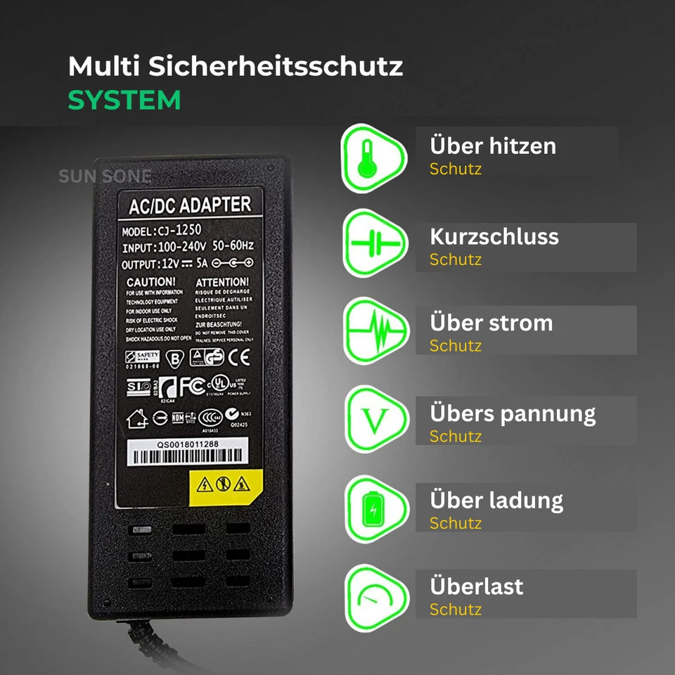DC Steckernetzteil 12V Volt 2A/5A/10A LED Trafo Netzteil Netzadapter Driver - Bild 3 von 4
