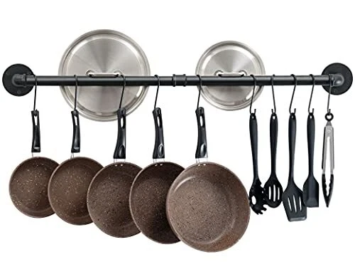 OROPY 39 inch Pot Bar Rack Wall Mounted Detachable Pans Hanging