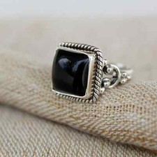Black Onyx Solid 925 Sterling Silver Beautiful Statement Ring, All Size M726