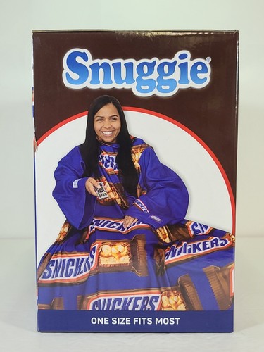Snuggie Snickers Candy Bar 71 x 54" Super Soft Fleece Blanket that has Sleeves - Picture 7 of 9