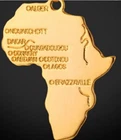 Gold Africa Map Necklace Pendant Chain Rasta Reggae Black African UK Seller v2