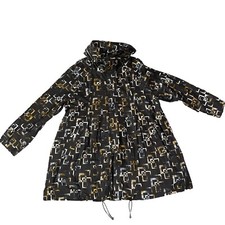 Bnwt Bella Blue Windproof Jacket Black Abstract Print Zipped L/xl