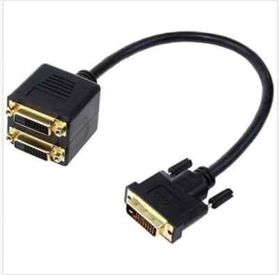 DVI-D Female to DVI-D Male Splitter Adapter Cable Cord fo r Monitor PC Computer