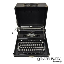 Royal Model O Touch Control Glossy Black Portable Manual Typewriter in Case thumbnail