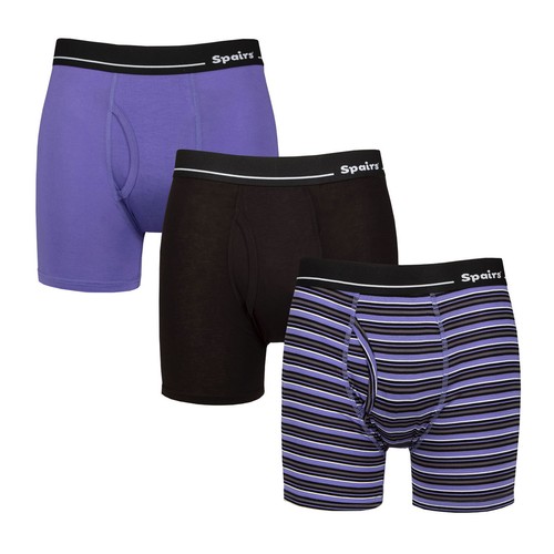 Mens Boxer Shorts Keyhole Bamboo Plain Striped Bright 3 Pack S,M,L,XL,XXL Spairs - Picture 9 of 14