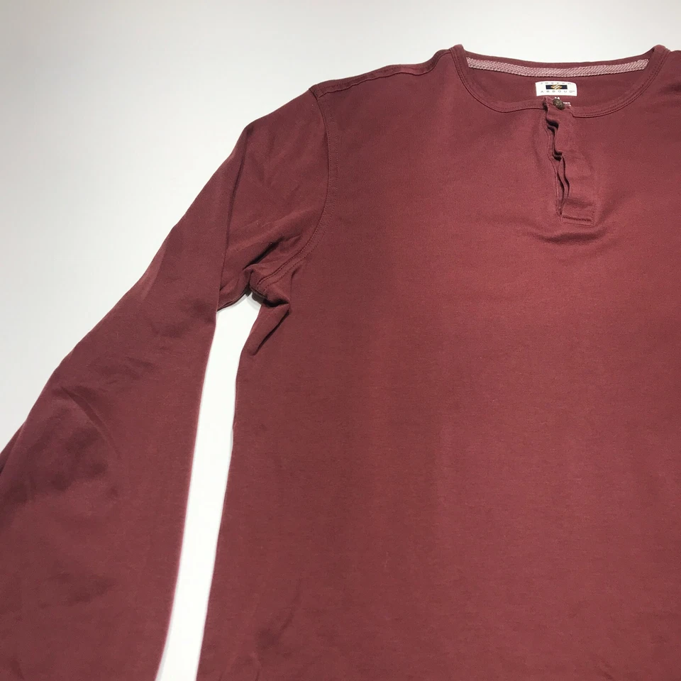 Мужская футболка Joseph Abboud размер M коричневая Henley с длинным рукавом на 3 пуговицах легкая - Изображение 3 из 4