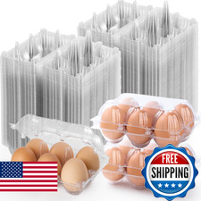 180 Pack Egg Cartons 6 Count, Clear Plastic Egg Cartons Cheap Bulk for Chicken E
