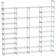 4 Row 10 Tiers Extra Large Shoe Rack 72-80 Pairs Big Tall Metal Shoe Shelf, H...