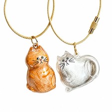 2-Pack Pet Hair Keychain, Fur Keepsake, Cat Hair Memorial Keepsake