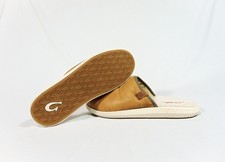Olukai Mua  ILI Golden Sand Leather Shearling Slippers Sz 10 NEW 10502 GS19 RARE