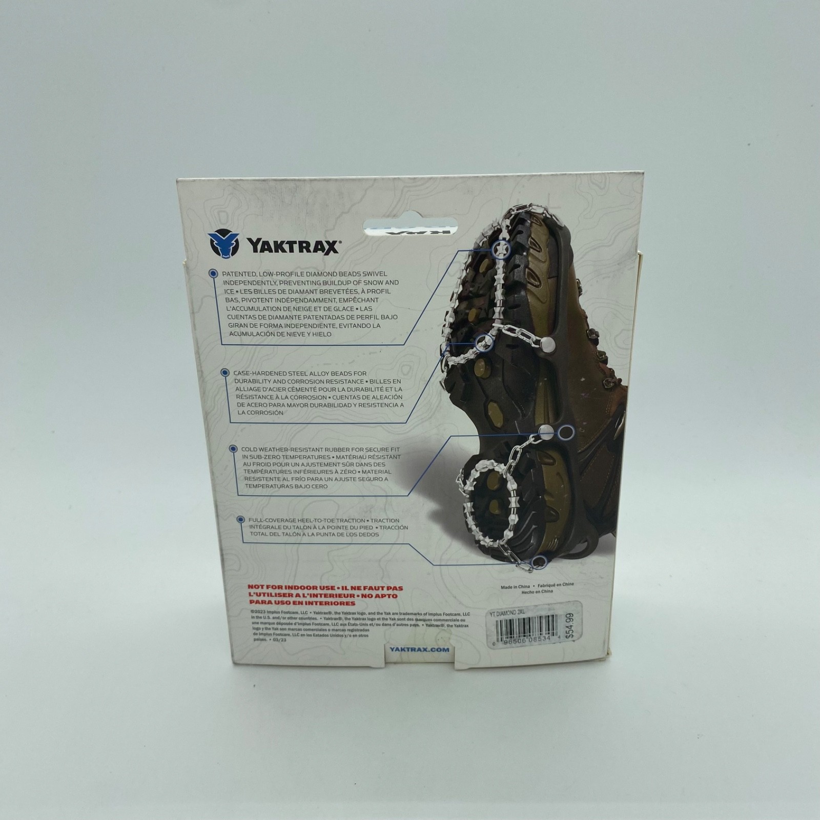 YakTrax Diamond Grip Footwear Traction Snow and Ice Outdoors Size XXL