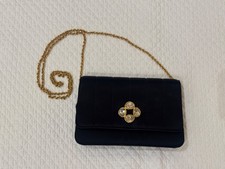 VINTAGE CHANEL black silk evening bag
