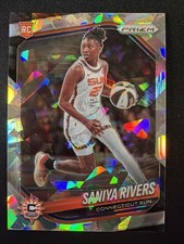 2025 Panini WNBA Prizm #131 Saniya Rivers Rookie Cracked Ice Sun RC