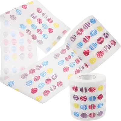 Easter Egg Toilet Paper, 2 Roll Disposable Napkins, Decorative Bathroom Tissue w