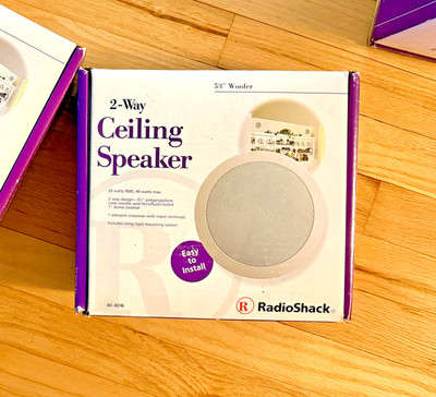Radio Shack White Ceiling Speaker 2-Way Wall Mount 5 1/4'' Woofer 40-4096 New