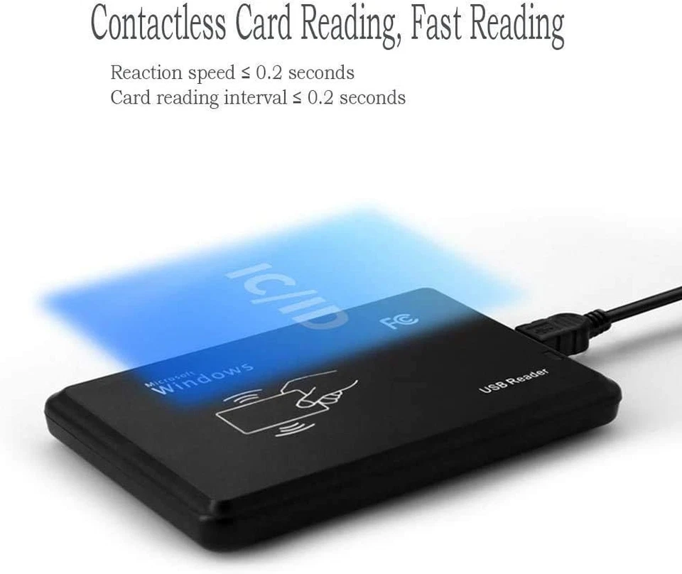 USB RFID DUAL Reader 13,56mhz + 125khz Transponder Kartenleser Chip - Bild 3 von 4