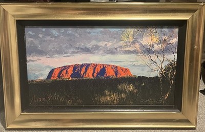 ROLF HARRIS - EIN MEER VON GRÄSERN - ULURU (AYRES ROCK) LEINWAND BOARD LIMITIERTE AUSGABE + ZERTIFIKAT