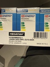 Megaman Dimmable GU10 LED Bulbs 4.3W 4000K Cool White PAR16 – Pack of 10 – New