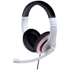 Gembird MHS-03-WTRDBK Over Ear Wired Headphones White, Black, Red Adjustment