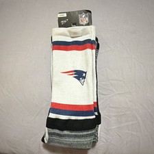 Nike New England Patriots NFL Football Crew Socks Size L White Red Blue Black