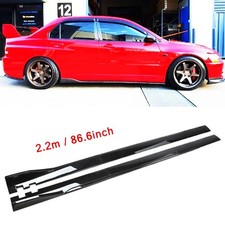 Glossy Black 86.6inch Side Skirt Extensions Rocker Lip For Mitsubishi Lancer Evo