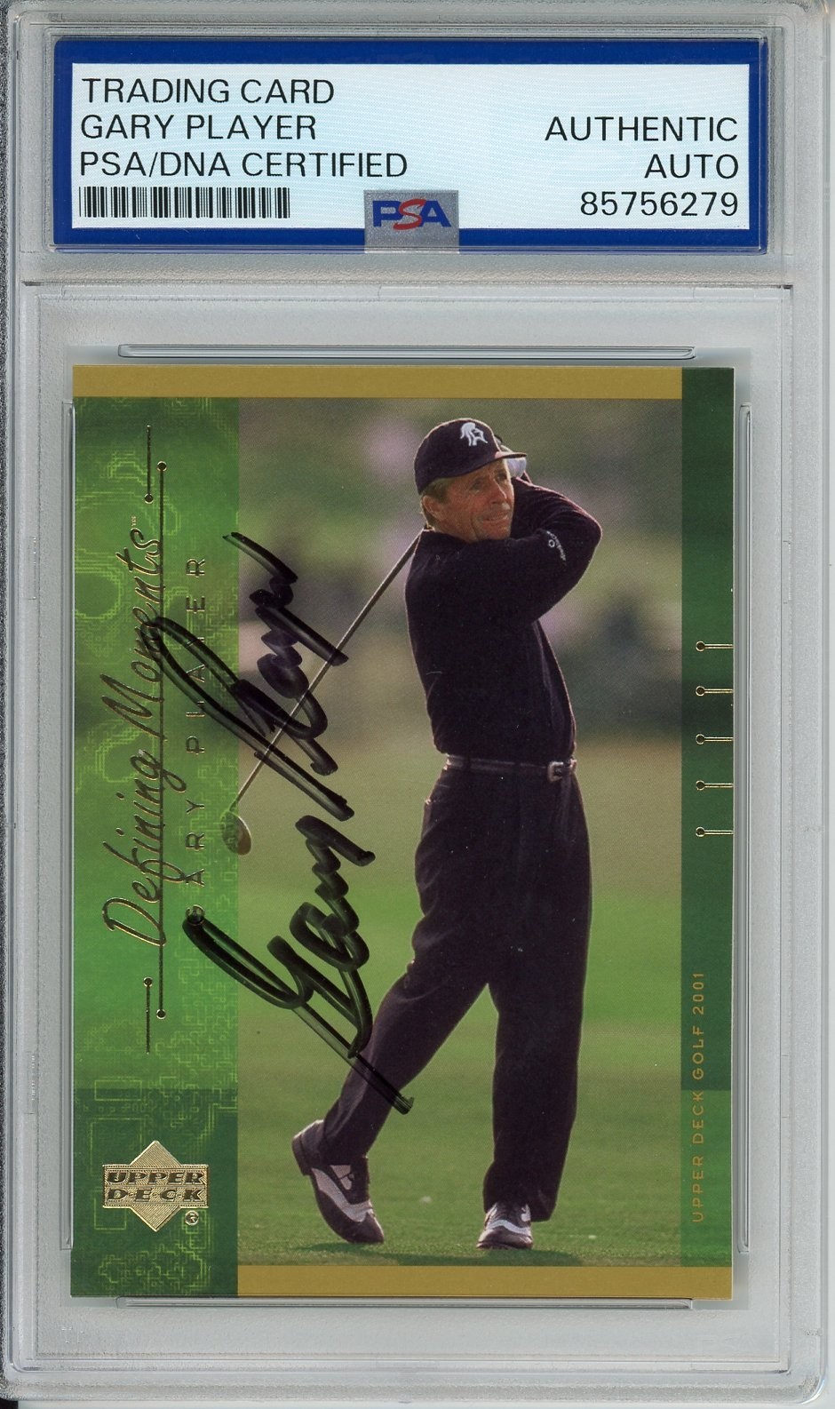 2001 UD UPPER DECK GOLF DEFINING MOMENT GARY PLAYER SIGNED PSA DNA COA AUTOGRAPH
