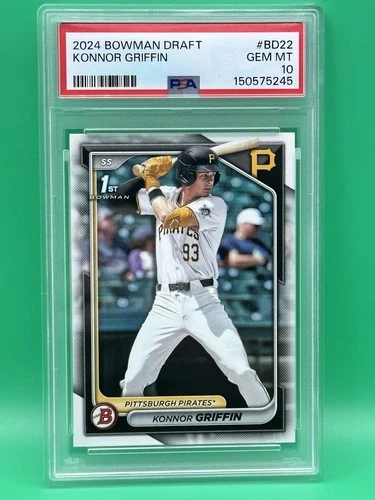 PSA 10 KONNOR GRIFFIN 1st 2024 Bowman Draft Paper PIRATES Rookie RC GEM MINT