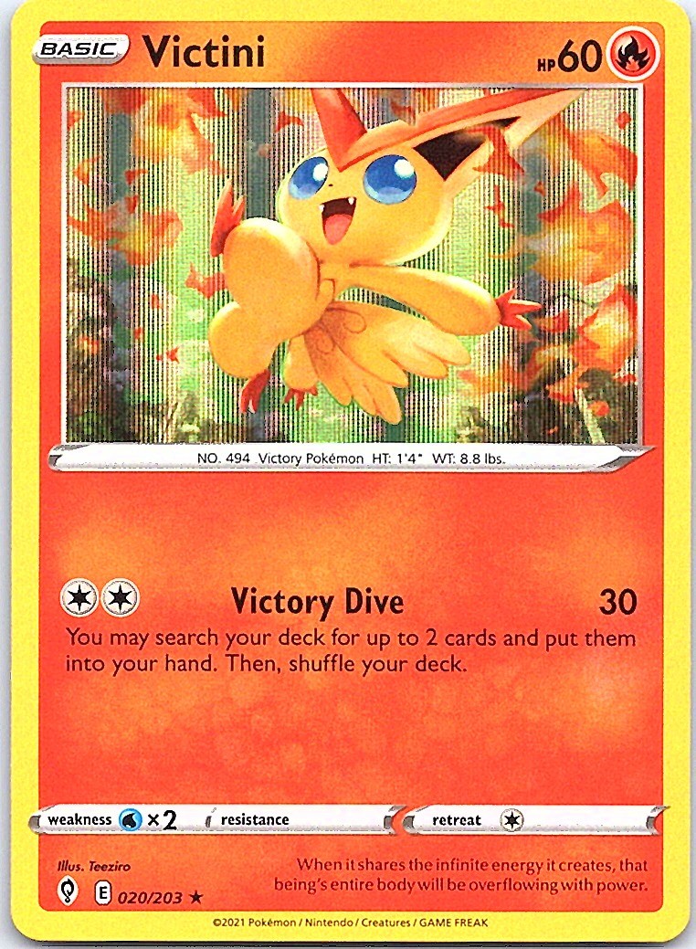 Victini Holo Rare SWSH07: Evolving Skies 020/203 NM