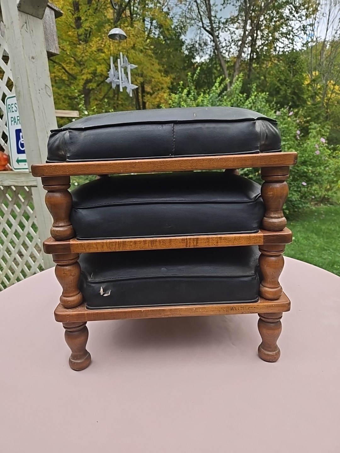 Vintage Ethan Allen Three Stackable Footrest