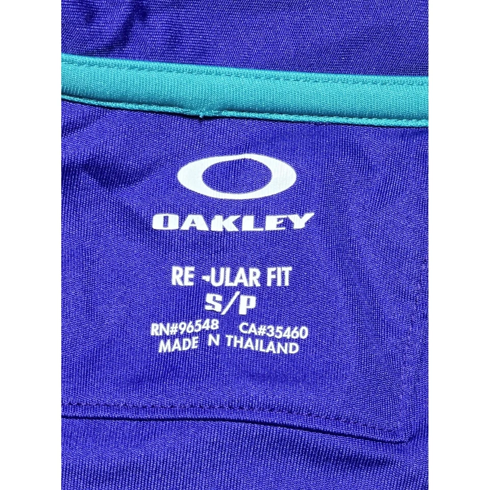 Рубашка поло для гольфа мужская Oakley фиолетовая синяя HydrofreeX размер S обычный крой - Изображение 3 из 4