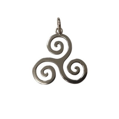 Handarbeit Sterling Silber Triskelion Anhänger 26x24mm massiv 925 Keltenschmuck