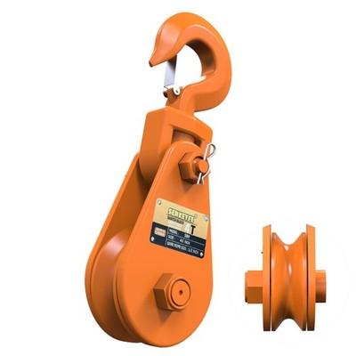 4 Ton Snatch Block with Hook, 4.5'' Sheave for 1/2'' Inch Wire Ropes,Heavy Duty...