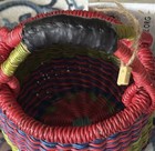 NWT Handmade African Mini Woven Market Basket With Leather  — photo 6