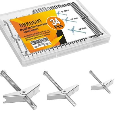 Toggle Bolts, Wall Anchor, 1/4'' 3/16'' 1/8'' Butterfly Drywall Anchors, Heavy Duty