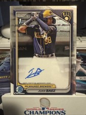 2024 Bowman Chrome Juan Baez Auto 1st Prospect #CPA-JBA Brewers