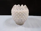 Fenton French Opalescent Hobnail Glass Rose Bowl Vase 4 3/8" Tall INV5