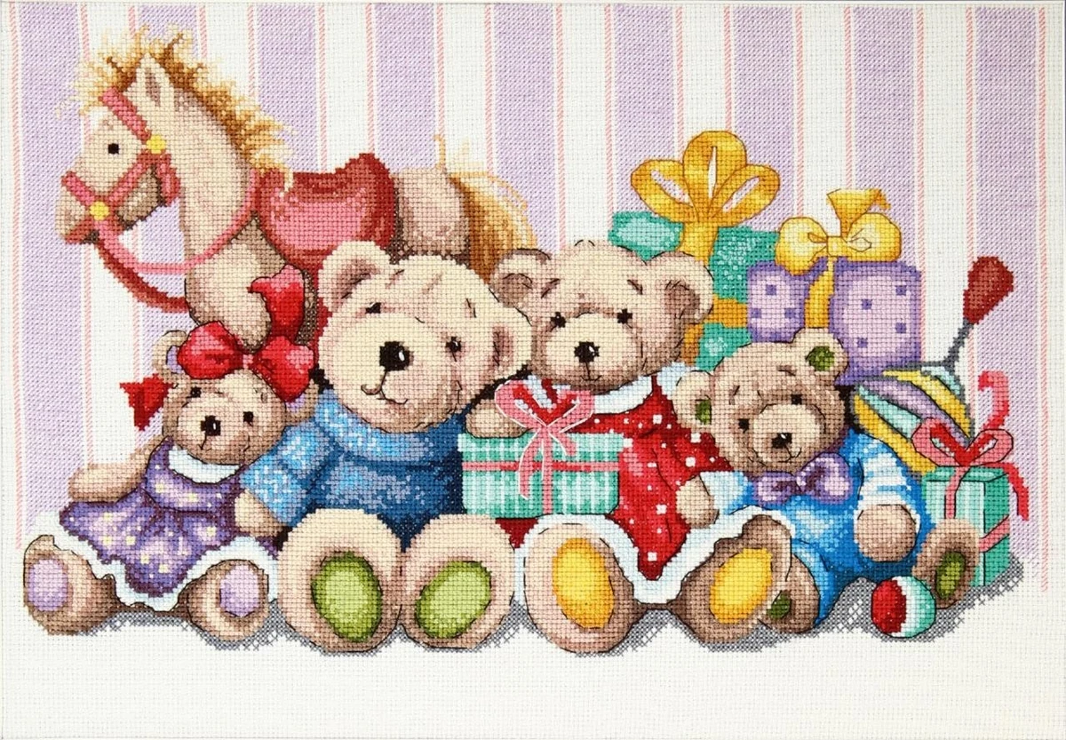 Awesocrafts Kit Punto Croce Leone Stampato Su Tessuto 11CT (40x40 Cm) – Ricamo Facile Per Principianti, Con Fili E Istruzioni - 2