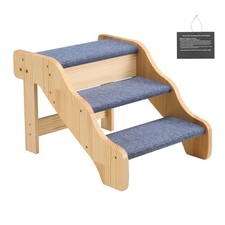 Uimoso Wooden Pet Stairs for Large Dogs, 3-Step Design, Supports Up to 150 lbs