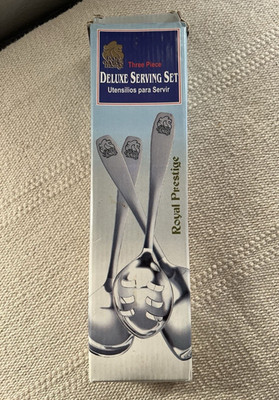 Royal Prestige Deluxe Stainless Steel Serving Set 3 Piece Silver Utensils