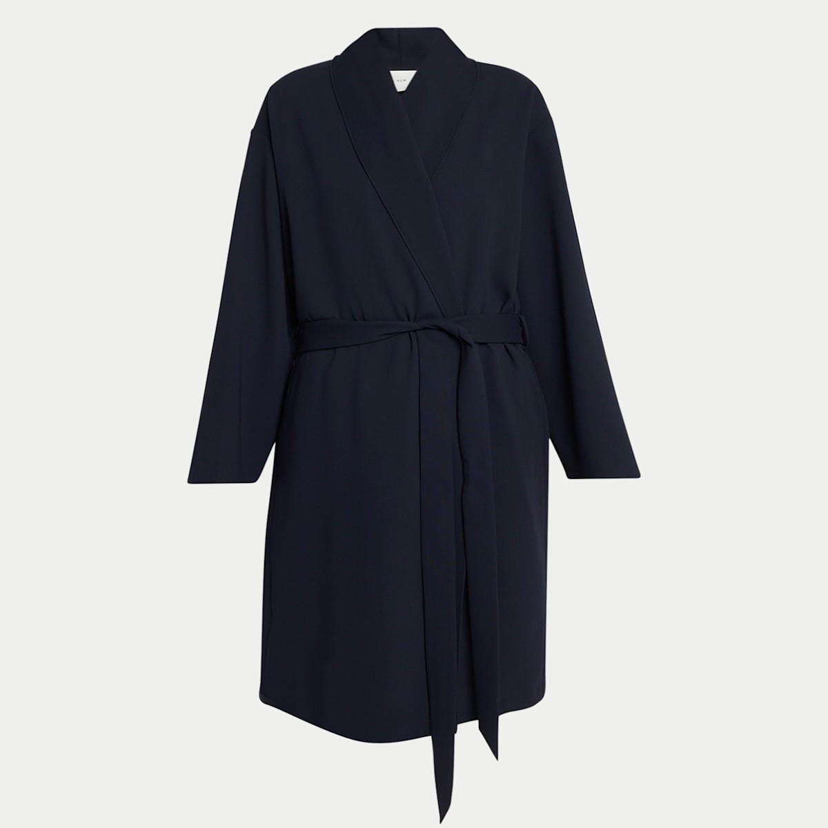 THE ROW Aneta Virgin Wool Wrap Coat in Dark Navy Size 4
