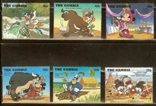 Estampillas de dibujos animados de Disney Gambia como nuevas (MNH)