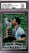2024 Lionel Messi Leaf Metal Prized Legend #PL17 Green Laser 2/5 CCG10