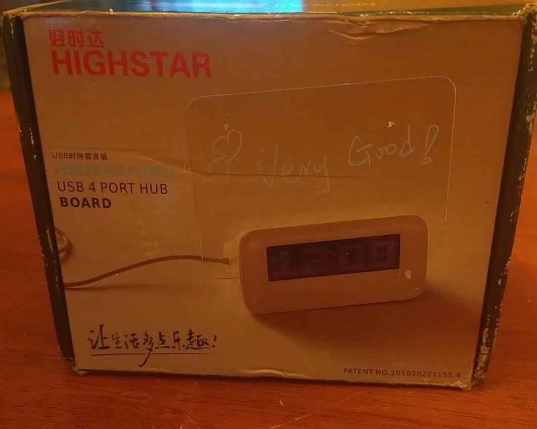 Digital Alarm Clock LED Despertador Fluorescent Message Board USB Port Hub Desk