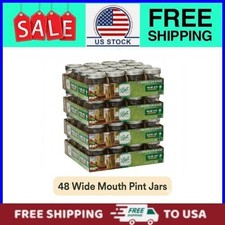 (48 count ) Ball, Glass Mason Jars with Lids & Bands, Wide Mouth, Clear, 16 oz