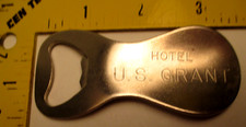 Vintage Advertising Metal Shoehorn  Bottle Opener Hotel U. S. Grant
